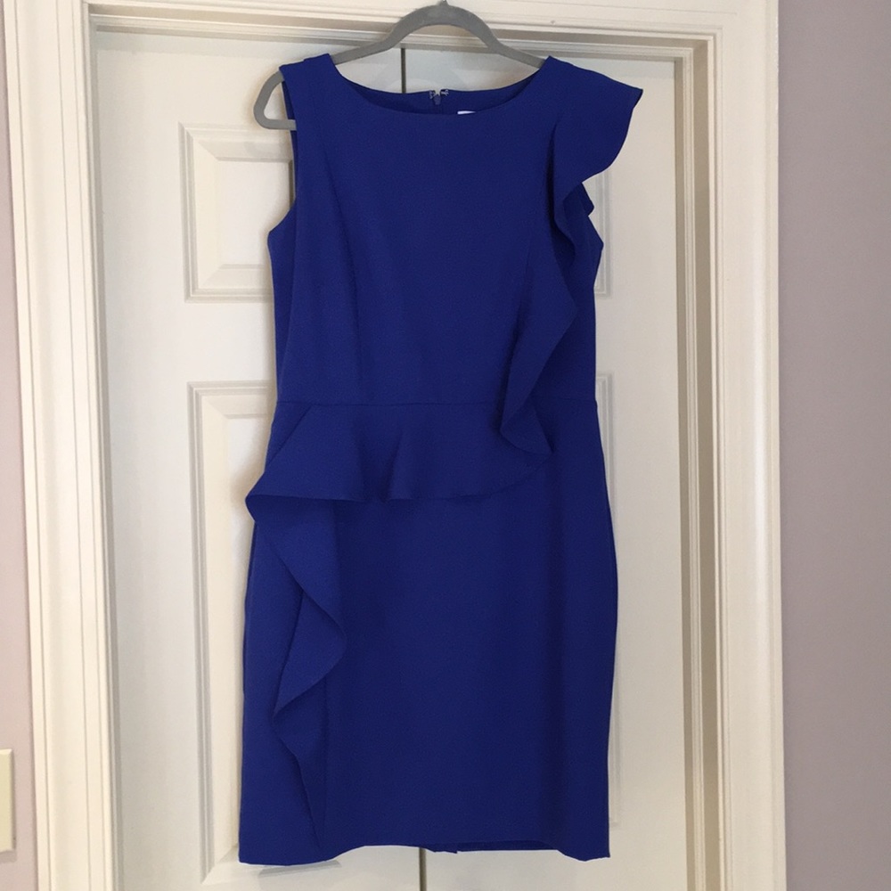 Calvin Klein Shift Dress with ruffle detail